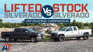 Lifted vs Stock Silverado OffRoad Test  2013 Chevy Silverado 375quot Lift  32quot Tires vs Stock 2016 [upl. by Eiramanin]