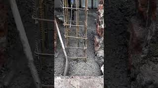 The process of casting concrete for pile cap [upl. by Mellitz]