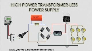 🔴POWER SUPPLY WITHOUT TRANSFORMER TRANSFORMERLESS POWER SUPPLY [upl. by Fiedler213]