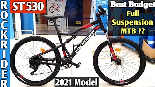 Decathlon Rockrider ST 530  Best Budget Full Suspension MTB  2021 Model  Btwin MTB Gear Cycle [upl. by Toft329]