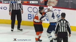 Neal Pionk vs Travis Konecny Feb 08 2024 [upl. by Aynatan]