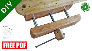 Wooden Bench Vise making  free PDF plan  DIY [upl. by Alyaj]