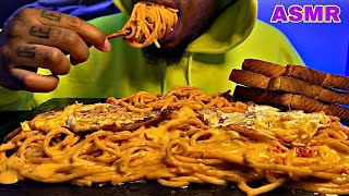 ASMR CREAMY ROSE SPAGHETTI AND GARLIC TOAST  EXTREMELY MESSY [upl. by Oicneserc143]