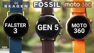 MOTO 360 vs FOSSIL GEN 5 vs SKAGEN FALSTER 3 Best Wear OS Watches [upl. by Havens]