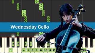 Wednesday Addams Playing Cello  Paint It Black  Easy Piano Tutorial [upl. by Kellina208]