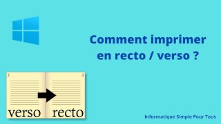 Comment imprimer en recto verso [upl. by Ebonee954]