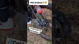 Dangerous hot brakes 🔥🥵 biking mountainbiking shorts [upl. by Aniras]