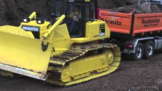 FULL PULL  RC DOZER KOMATSU D65PX PULLING A DUMP TRUCK [upl. by Mohl807]