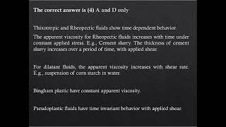 MCQ on Newtonian and NonNewtonian Fluids  GATE Chemical Engineering Practice Question 12 [upl. by Eednil]