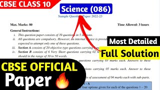 Science Sample Paper 202223 Class 10  Science Sample Paper Solution Class 10 Sample Paper 2023 [upl. by Aniuqal]