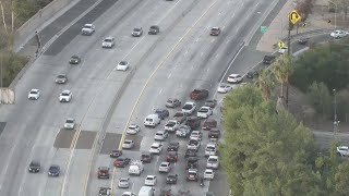 405 Freeway shut down CHP investigating possible freeway shooting [upl. by Lauhsoj]