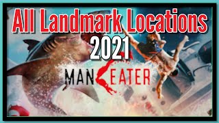 All Landmarks in Maneater 2021  Most Recent  All Locations  Every Map [upl. by Aihsotan]