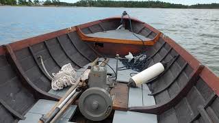 Vintage wooden boat Wickström AC engine idle [upl. by Ramar761]