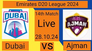 Dubai vs Ajman  DUB vs AJM  Emirates D20 League Live Score Streaming By BRO CRICKET [upl. by Anaigroeg988]