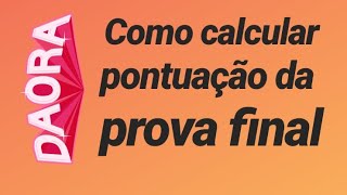 Como calcular os pontos da prova final [upl. by Ididn]