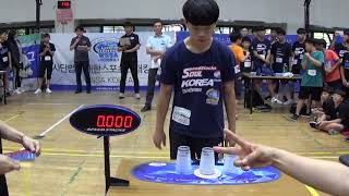 Individual 333 Sport Stacking World Record 1327 Hyeon Jong Choi [upl. by Orvil500]