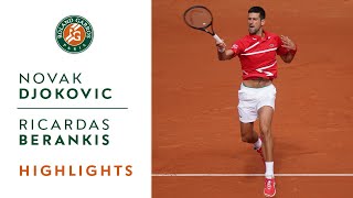 Novak Djokovic vs Ricardas Berankis  Round 2 Highlights I RolandGarros 2020 [upl. by Ellatsyrc859]