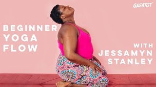 Beginner Yoga Flow with Jessamyn Stanley [upl. by Llewkcor]