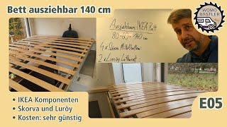 Ausziehbares Bett  IKEA Skorva und Luröy  Krankenwagen 4x4 🚑 DIY Camperausbau  E05  WoMo Bastler [upl. by Sibbie148]