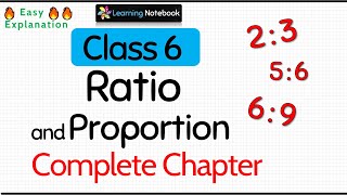 Class 6 Ratio and Proportion Complete Chapter [upl. by Anitreb]