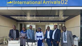 F2SA delegates arrive at the RG Int Airport for the Great Harare passover [upl. by Shields]