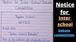 notice for interschool debate competitionnotice for debate competitionnotice writing format [upl. by Farland73]