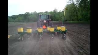 Planting corn with a twin row planter [upl. by Chapell]