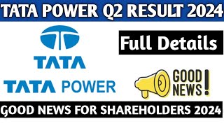 Tata Power Q2 Result 2024Tata Power Share latest news 2024Tata power share good news 2024 [upl. by Rj]