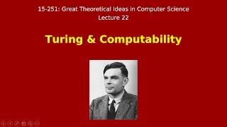 Great Ideas in Theoretical Computer Science Computability Spring 2013 [upl. by Anelram]