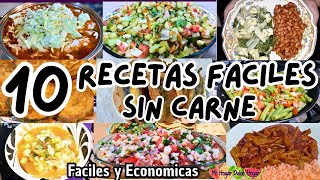 ✅10 RECETAS FACILES SIN CARNE mihogardulcehogar recetassincarne comidafacilyeconomica [upl. by Oalsinatse7]