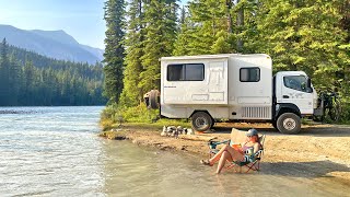 Living at the PERFECT River Side Camp Spot in a Fuso Canter Truck Camper [upl. by Shoshana]