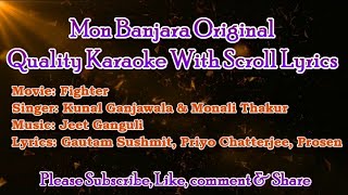 Mon Banjara Original Karaoke With Scroll Lyrics [upl. by Christoffer]