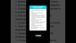 ¿No sabes que contenido grabar para tu Negocio Te doy 10 IDEAS DE CONTENIDO 🤯 shortsviral negocio [upl. by Knorring]