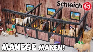 DE STALLEN VAN DE NIEUWE SCHLEICH PAARDEN MANEGE BOUWEN 🤩 Manege serie 15  Daphne draaft door [upl. by Henigman461]