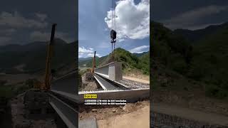 Montaje de trabes con grúa Liebherr LTM 1450 de 550 toneladas  Autopista MitlaTehuantepec Oaxaca [upl. by Cordelie]