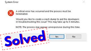 Fix valorant a critical error has occurred and the process must be terminatedSystem Error [upl. by Kat]