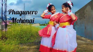 Phagunero Mohonai  Dance Cover  Bhoomi Band  Srijoni amp Sayoni Dance World [upl. by Hadria]