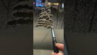 Creating trees with snow spray art snowart christmas sprayart [upl. by Kosaka280]