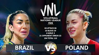 Brazil vs Poland  3rd Place Match  Womens VNL 2024 [upl. by Alexa483]