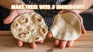 5 Ingredient Homemade Flour Tortillas [upl. by Aneema]