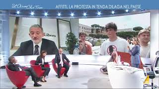 Ragazzi in tenda scontro tra Pietro Senaldi e Michela Di Biase quotAlla Sapienza ci sono 100mila [upl. by Anaitsirc751]