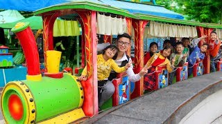 Kids Go To School At Indoor Playground Family Fun Play Area with Train Toy Ride Song Nursery Rhymes [upl. by Heigho]