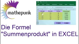 Die Formel quotSUMMENPRODUKTquot in EXCEL [upl. by Ja]