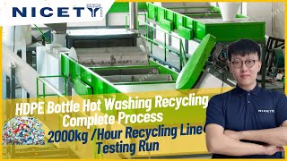 HDPE Plastic Waste Hot Washing Recycling Line  Full Process Explained And Equipment Required [upl. by Ardnasela]