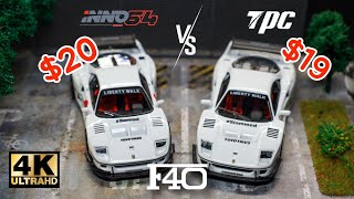 INNO64 VS TPC 164 ‐ LBWK Ferrari F40 Tokyo Auto Salon 2023 White l Cinema Shot 4K  Diecast [upl. by Bonaparte381]