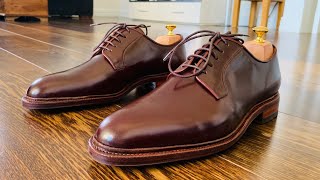 Meermin Plain Toe Blucher  BURGUNDY SHELL CORDOVAN – 101840E  MADE TO ORDER [upl. by Harwell]