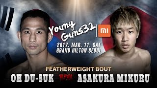 XIAOMI ROAD FC YOUNG GUNS 32 Oh DuSuk오두석 vs Asakura Mikuru아사쿠라 미쿠루 [upl. by Enyrehtac]