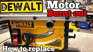 Repairing a burnt out Motor on a Dewalt DWE7492 10INCH Table saw [upl. by Ixel]