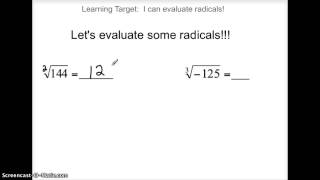 Evaluating Radicals [upl. by Snoddy]