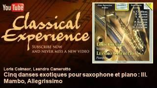 Jan Françaix  Cinq danses exotiques pour saxophone et piano  III Mambo Allegrissimo [upl. by Aynas21]